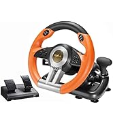 PXN PC Racing Wheel, V3II 180 Degree Universal Usb Car Sim Race Steering Wheel with Pedals for PS...