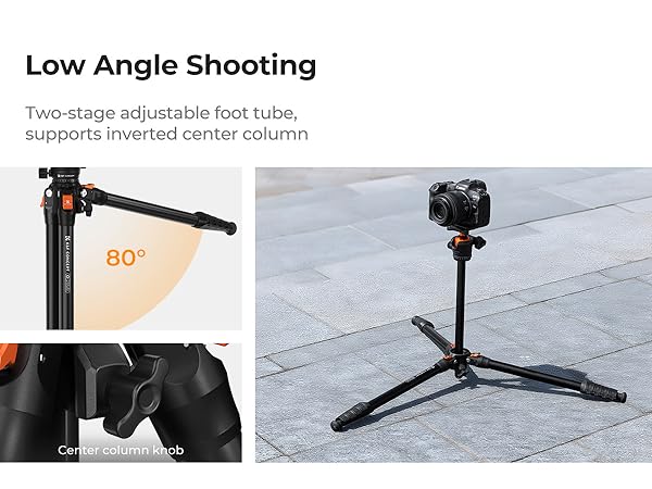 63" Aluminum Travel Tripod for Camera with Phone Holder