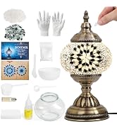 BOHMR DIY Turkish Mosaic Lamp Kit, Stained Glass Table Lamp Making Kit- Easy and Fun, No Experien...