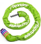 Sportneer Bike Lock: 5 Digit Combination High Security Anti Theft Bike Chain Lock - 3.2ft Heavy D...
