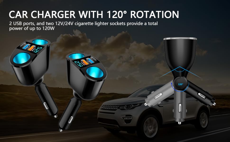 A SMARTER, FASTER 5-PORT 120W MULTIFUNCTION CIGARETTE LIGHTER SPLITTER!