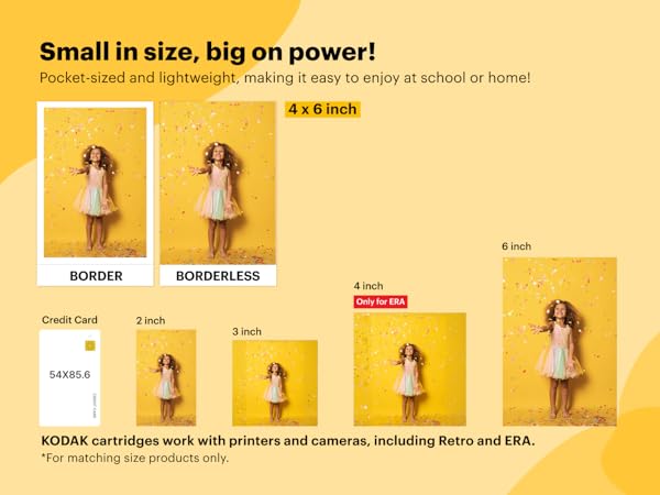 4x6 Photo size, Border and Borderless options