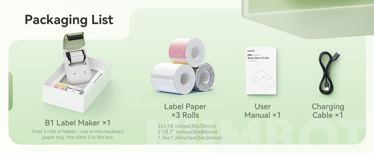 NIIMBOT B1 Label Maker Machine with 3Rolls Tapes for Your Small Business