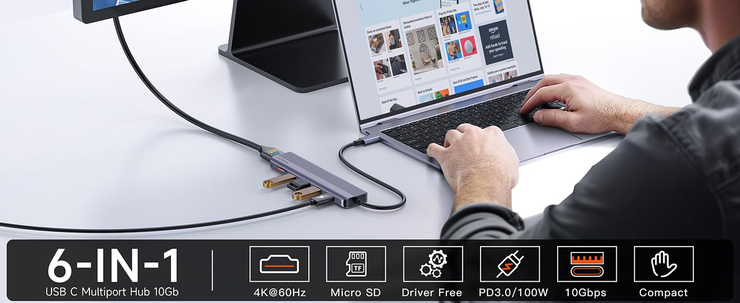 6 in 1 usb c hub
