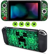 Protective Case for Nintendo Switch OLED, Switch OLED Case & Cute Thumb Grips Caps Soft Dockable ...