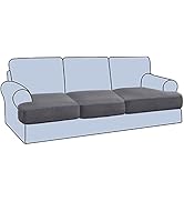 H.VERSAILTEX Stretch 3 Piece T Cushion Sofa Slipcovers Individually Sofa Cushion Covers for 3 Cus...