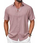 COOFANDY Mens Casual Button Down Shirt Short Sleeve Summer Shirt for Beach Vacation Resort Wear