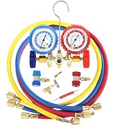 PB Motor Tech 3 Way AC Manifold Gauge Set for R134A, R12, R22 & R502 Refrigerants with Quick Coup...