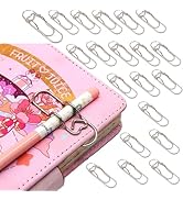 Qomamount Pen Holder for Notebook,20PCS Metal Pen Clips with Heart,Lovely Paper Clip Holder Multi...