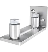 JUBEST Stainless Steel Barn Door Floor Guide,Sliding Door Floor Guide-Adjustable Roller Wall Moun...