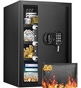 23.62'' Tall Extra Large Home Safe Box, Safe with Fireproof Waterproof Document Bag, Digital Keyp...