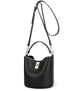 DORIS&JACKY Genuine Leather Top Handle Bucket Bag for Women, Small Designer Crossbody Bags and Ha...