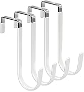 FYY Over the Door Hooks, 4 Pack Door Hangers Hooks with Rubber Prevent Scratches Heavy Duty Organ...