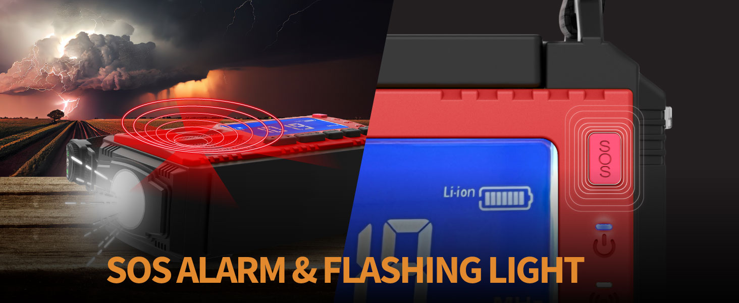 sos alarm and flashing light