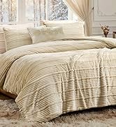 High-End Fleece Stripe Comforter Set