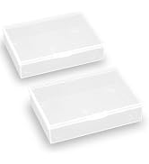 2 Pack Rectangle Plastic Clear Storage Containers Box (5.87 x 4.13 x 1.42 in), Clear Plastic Bead...