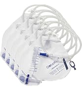 GlobalRoll Urinary Drainage Bag with Anti-Reflux Chamber, Urine Bag with 2000 mL Volume, 48