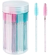100PCS Crystal Mascara Wands Disposable Eyelash Eyebrow Spoolie Brush for Makeup Eyelash Extensio...
