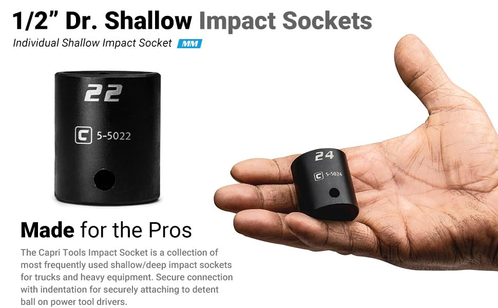 1/2" Dr. Shallow Impact Sockets