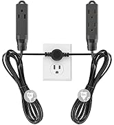 Twin Extension Cord Power Strip, 12 Feet Double Extension Cord - 6 Feet On Each Side,16AWG 3 Pron...