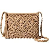 Sightor Beach Crossbody Bag for Women Summer Boho Handbag Vacation Crochet Woven Bag