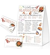 What's Your Seafood Name, Funny Seafood Theme Game Cards Set,1 Game Sign and 30 Cards, Perfect fo...