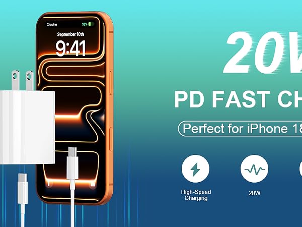 iphone 18 Duo 17 16 15 pro max charger fast charging 10 ft long usb c cable
