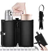 XINRUI Luggage Cup Holder, Foldable Travel Cup Holder Free Hand Drink Cup Holder Fits Suitcase Ha...