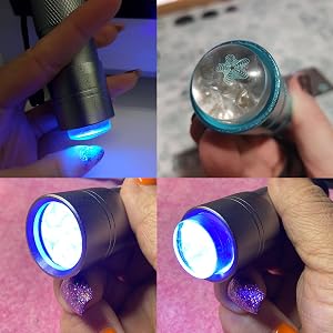 LED Flashlight, Small Glow Flashlights with 12 LED Lights, Portable Light Nail Dryer for Nail Gel