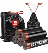 Meegood Dog Poop Bags, 20L / 5.3 Gal Replacement Bags - 75 PCS Leak-Proof & Tear-Resistant for Mo...