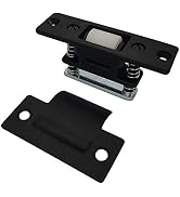 QCAA Heavy Duty Solid Brass Adjustable Silent Roller Catch, Matte Black, 1 Pack