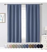 WelvetBLK Denim Blackout Curtains for Bedroom Living Room 63 Inch Length 2 Panels Set, Soft Solid...
