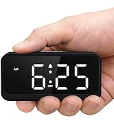 Srubambi Battery Operated Small Alarm Clock: Digital Compact Large Display Cordless Clock for Bed...