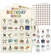 Tsunerrorami Birthday Bingo Activity Set, Bingo Game for Party Events, Fun Birthday Party Games f...