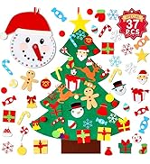 Max Fun DIY Felt Christmas Tree Set with Ornaments Plus Snowman Advent Calendar for Kids Toddlers...