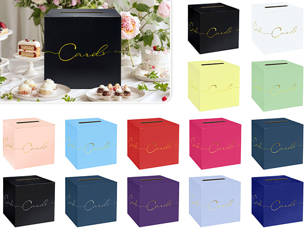 Large Wedding Card Box Gift Card Box for Party Graduation Cardboard Raffle Envelope Box with Slot