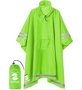 SaphiRose Hooded Rain Poncho Waterproof Raincoat Jacket for Men Women Adults