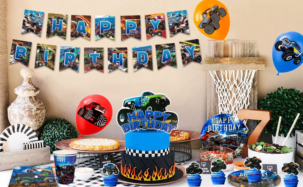 monster truck party supplies