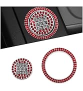 Bling Push Start Button Cover Compatible with Audi,Romantic Rhinestone Engine Start Button Cover ...