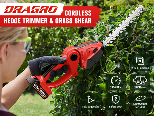 hedge trimmers cordless with battery