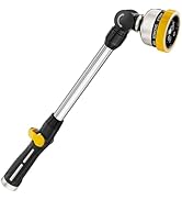 FANHAO 16-Inch Metal Watering Wand, Heavy Duty Garden Hose Wand with 9 Spray Patterns, 180° Rotat...