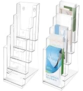 TMWEFUSC 2 Pack Acrylic Brochure Holder 5 Tier Clear Brochure Display Flyer Holder 4.2"x11.3" inc...