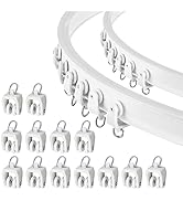 TOKPLNU Curtain Track Rollers, Flexible Bendable Curtain Track Glider 40 Pack White Drapery Runne...