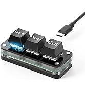 BRIMFORD USB Mini 3-Key Keyboard, Cut Copy Paste Macro Pad HotSwap One Handed Mechanical Gaming K...