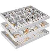 ProCase 3 Stackable Jewelry Trays Organizer Set for Drawers, Jewellery Drawer Insert Divider Jewe...