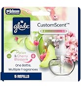 Glade PlugIns Refills with CustomScent Technology, Melon & Cherry Blossom, 5 Refills