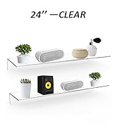 Sezanrpt 24 Inches Clear Floating Shelves for Wall, Acrylic Long Wall Shelf, Wall Mounted Shelves...