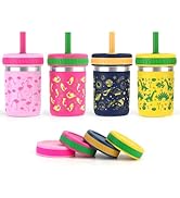 Sursip Stainless Steel Toddler Cups with Straws and Lids, Spill Resistant Sippy Cup Kids Tumbler ...
