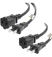 2 Pack Short US AC Power Extension Cable Cord SPT-2 16AWG/2C 125V 13A 2-Prong Polarized Male to F...