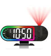 Ankilo Projection Alarm Clocks for Bedrooms, 8.5" Large LED Display Digital Clock with 180° Rotat...